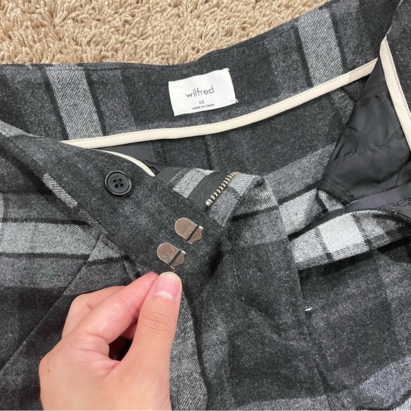 Aritzia Wilfred Chambéry Check Pant in Charcoal/Black - Size 00 - Picture 7 of 14